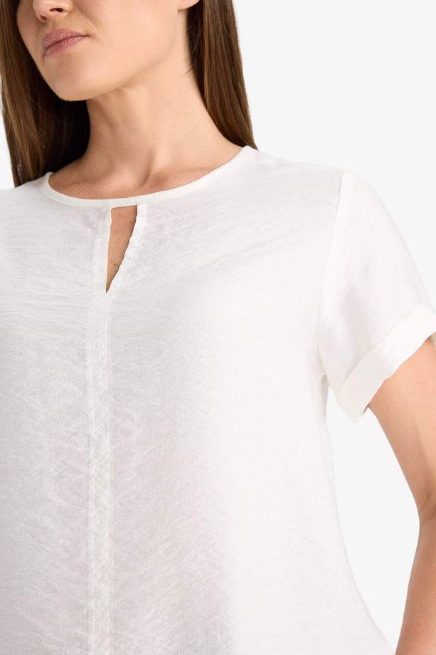 Regular Fit Yuvarlak Yaka Kısa Kollu Bluz C8831AX25SM - 6