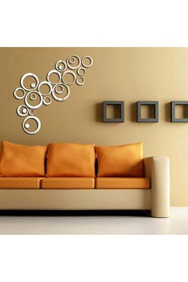 ملصق حائط بنمط مرآة ثلاثي الأبعاد فضي - 5