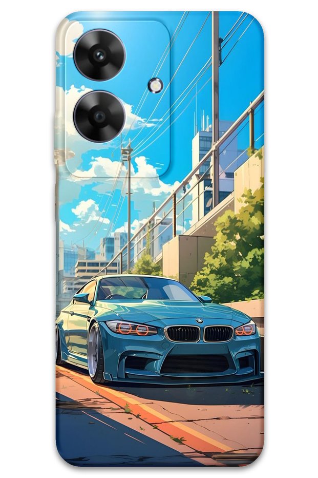 حافظة هاتف متوافقة مع نمط السيارة + واقي شاشة لهاتف Realme Note 60 - 5760