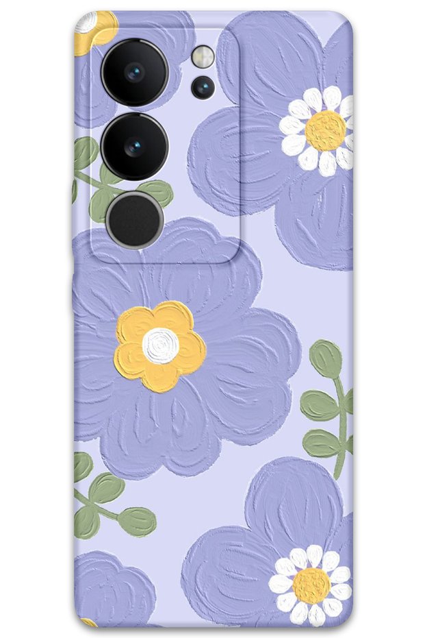 Vivo V29 Compatible Flower Pattern Phone Case + Screen Protector - 5799