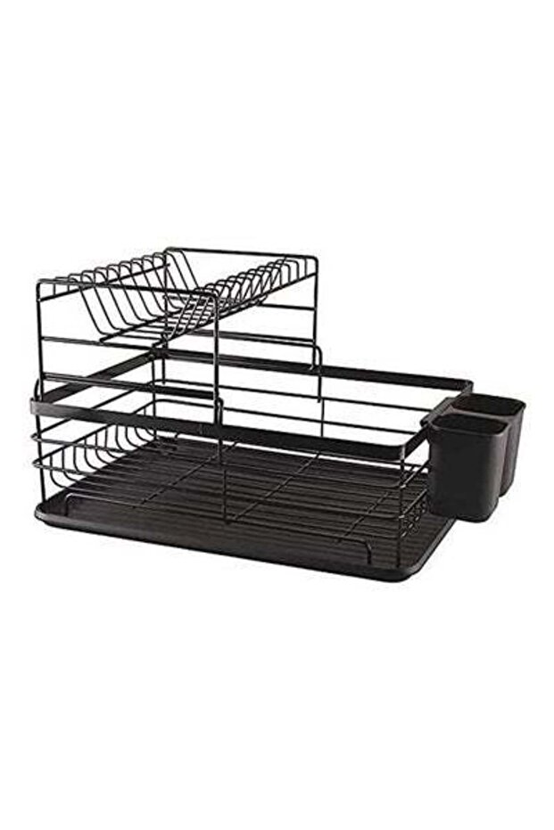 2-Tier Dish Drying Storage Rack Black 800grams