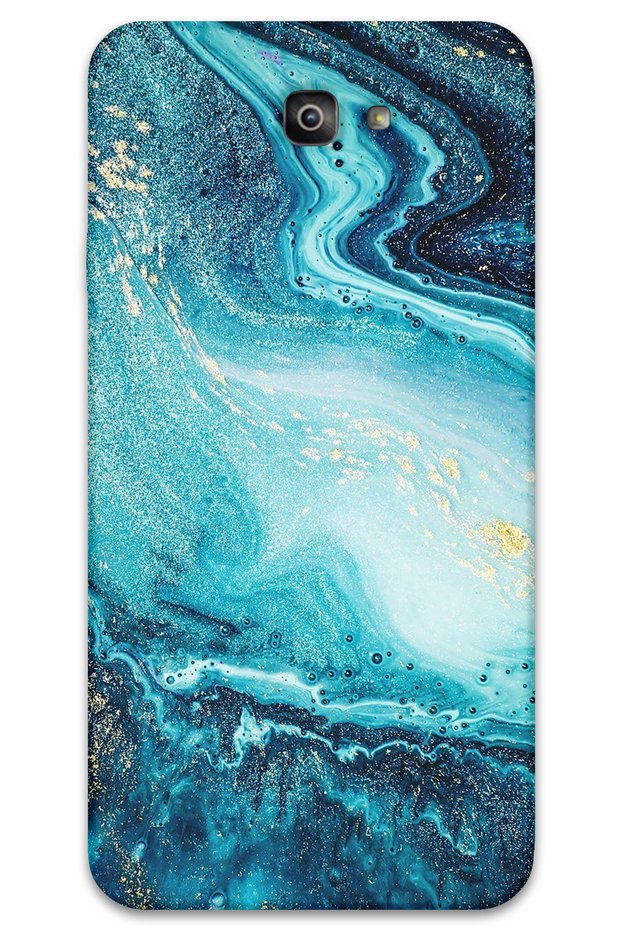 حافظة هاتف متوافقة مع هاتف Galaxy J7 Prime بنمط رخامي + واقي شاشة - 5818