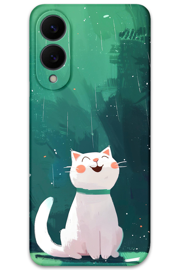 Galaxy S25 Edge Compatible Cat Pattern Phone Case + Screen Protector - 5781