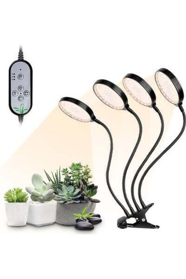 مصباح LED لنمو النباتات يعمل بمنفذ USB باللون الأسود 30 سم