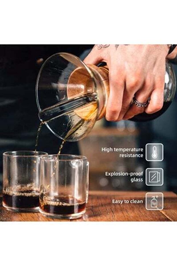 ماكينة تحضير القهوة كيمكس بتقنية الفلترة والتنقيط - شفافة 400 مل - 4