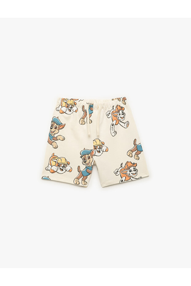 Licensed Paw Patrol Printed Cotton Shorts with Elastic Waist