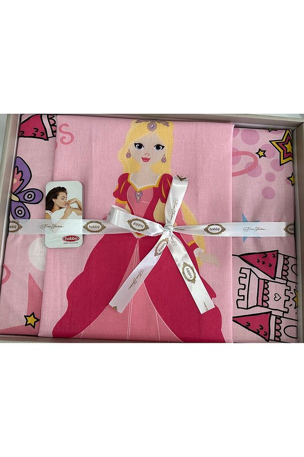 Hobby Tek Kişilik Ranforce Nevresim Takımı Prenses Pembe - 2