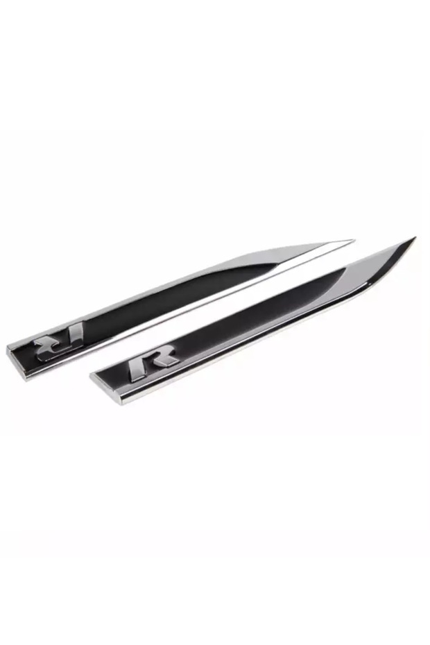 Stylish R Logo Car Fender Sticker - Black