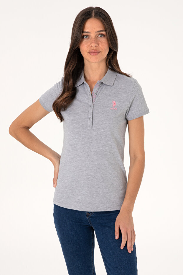 Women's Gray Melange Basic T-Shirt 50300896-Vr086