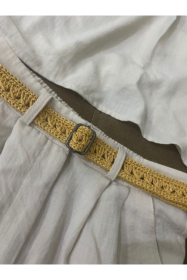 Pinterest model kâğıt ip örme kemer, hasır kemer - 2