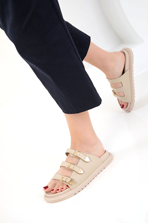 Papuci de damă bej 20657 - 4