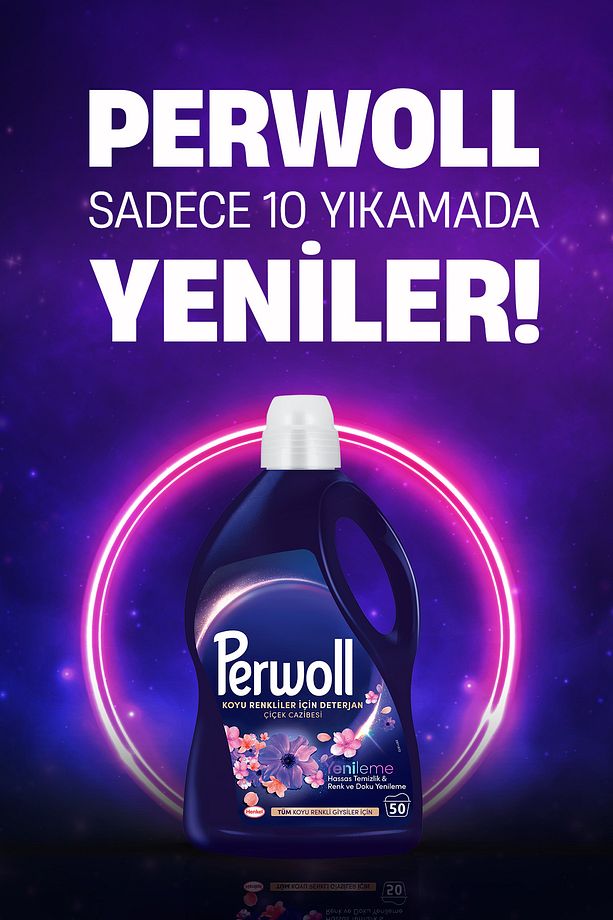 Sıvı Deterjan Perwol Çiçek Cazibesi Koyu Renkler 2.75L(50 Yıkama)+Yenileme Siyah 2.97L (54 Yıkama) - 4