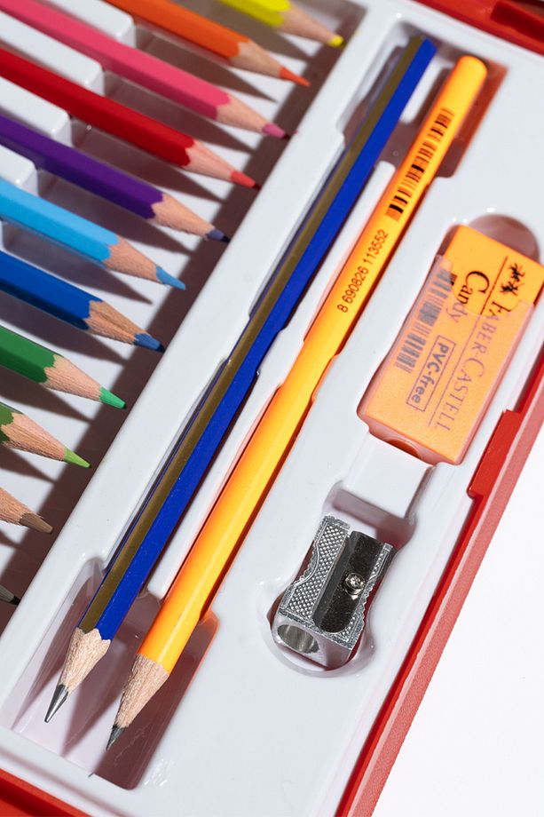 Boyama Çantası 8li Suluboya 8li Pastel Boya6lı Keçeli Kalem 12li Boya Kalemi 2b Goldfaber Kalem Set - 5