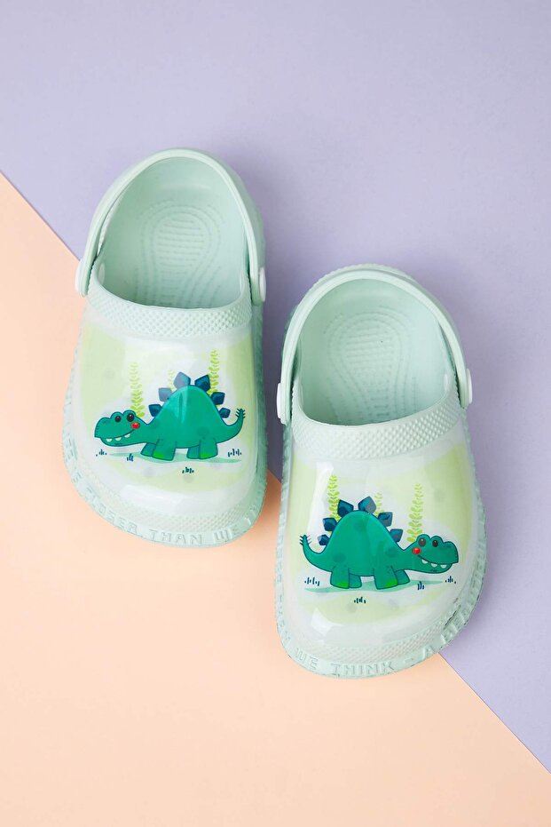 Soft Mint Önü Kapalı Işıklı Timsah Figürü Detaylı Erkek Çocuk Kids Sandalet Terlik TAKSS25TE00054 - 8