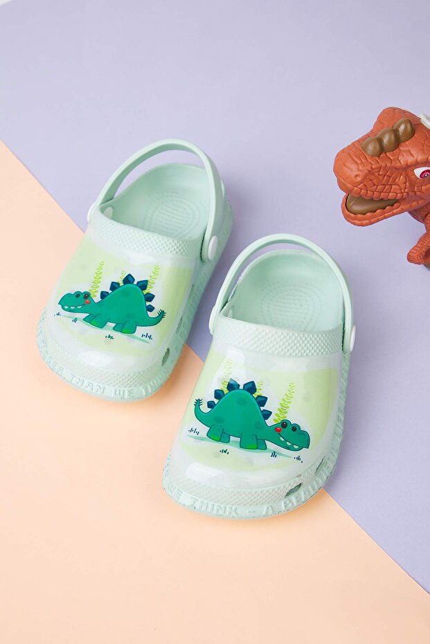 Soft Mint Önü Kapalı Işıklı Timsah Figürü Detaylı Erkek Çocuk Kids Sandalet Terlik TAKSS25TE00054 - 7