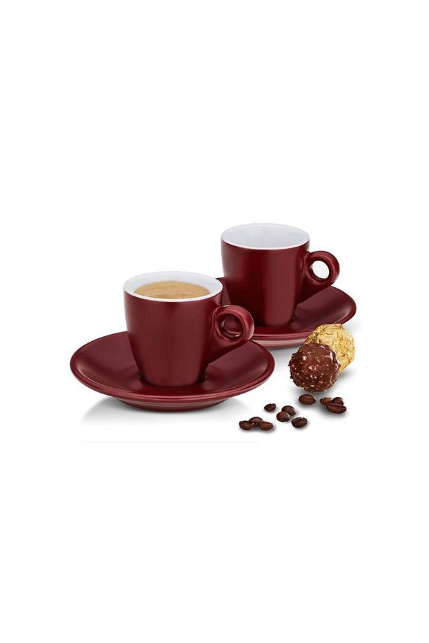 Mattia Espresso Fincan Seti 2'li 50 ml Kırmızı - 2