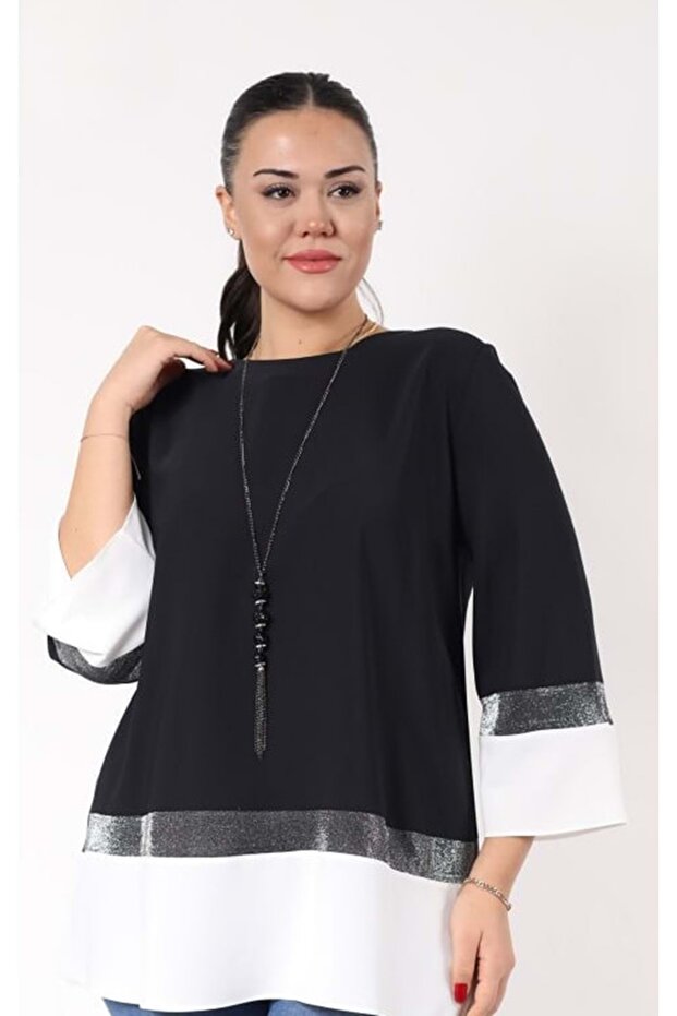 Kadın Krep Şifon Tunik Bluz - 3