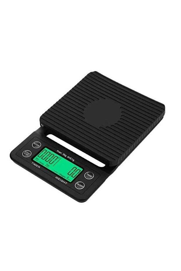 ميزان قهوة رقمي مع مؤقت - تصميم ( 1 ) - أسود - 1