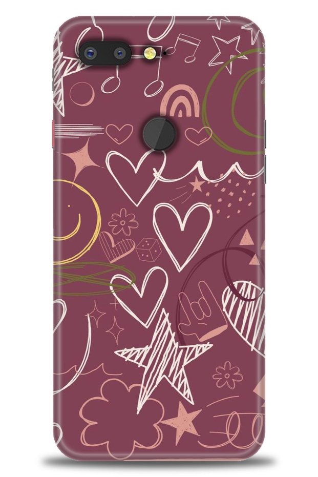 General Mobile Gm 9 Pro Case Hd Printed Case - Sheet Music and Hearts Burgundy - Mrc