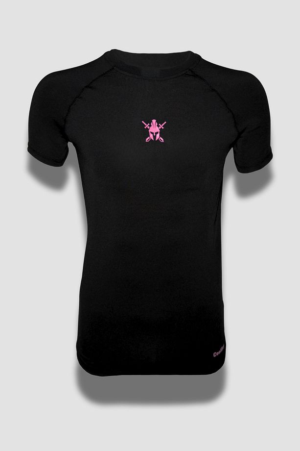Cooldry Compression Ter Tutmayan Kısa Kol Tişört Pembe Logo – Siyah - 2