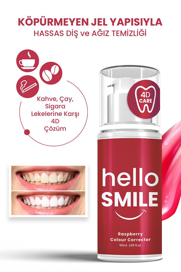 Hello Smıle Ahududu Aromalı 4d Beyazlatıcı Diş Jeli - 7