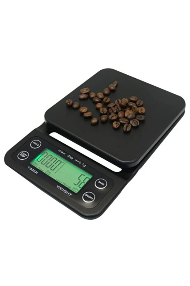 ميزان قهوة رقمي مع مؤقت - تصميم ( 1 ) - أسود - 3