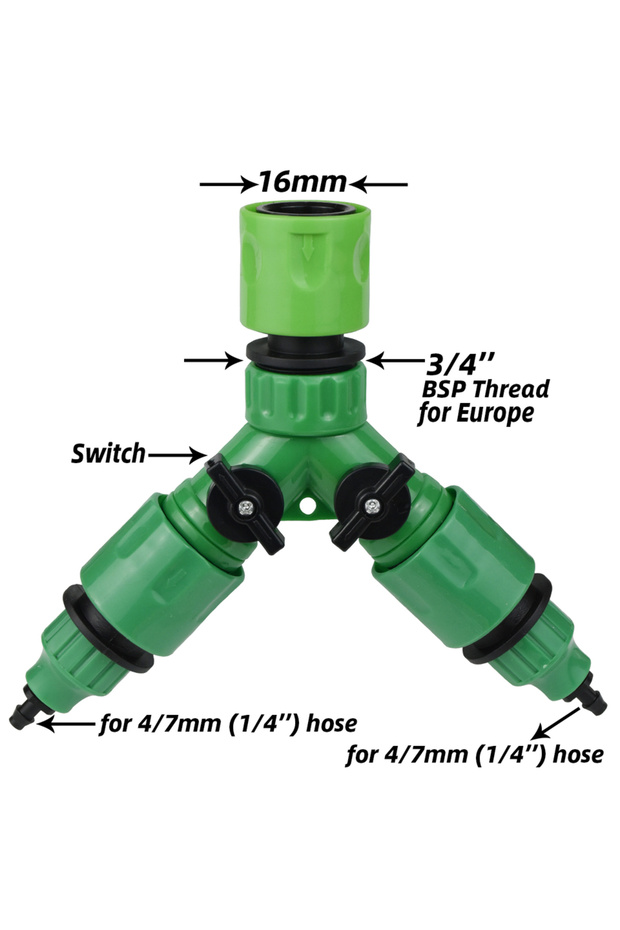 2-Way Splitter-C KESLA 1pcs Drip Irrigation Tap Adapter 2-Way 4-Way Splitter for Garden 1/4'' Hose A