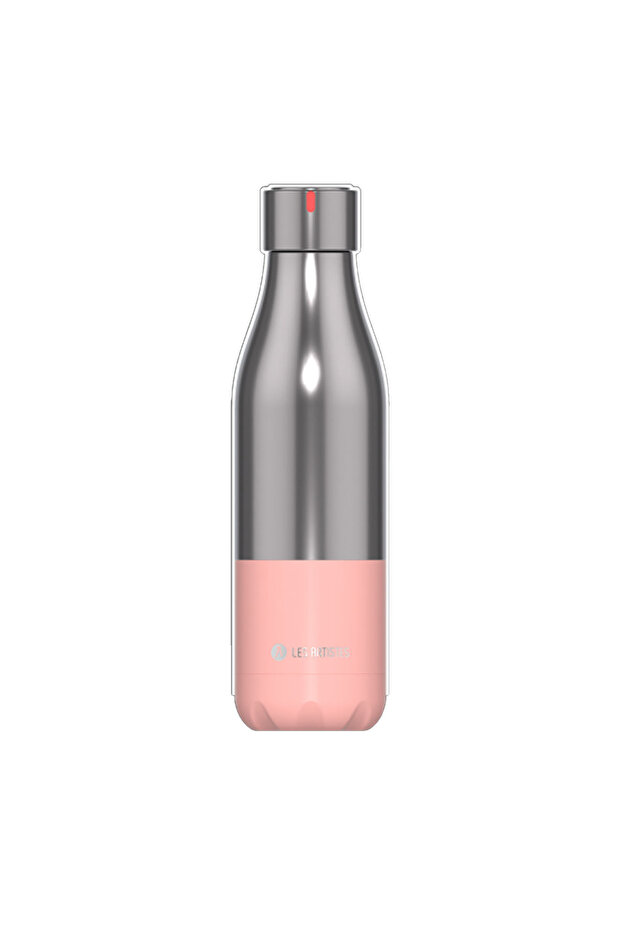 Heat Insulated Steel Thermos 500ml Split Pink