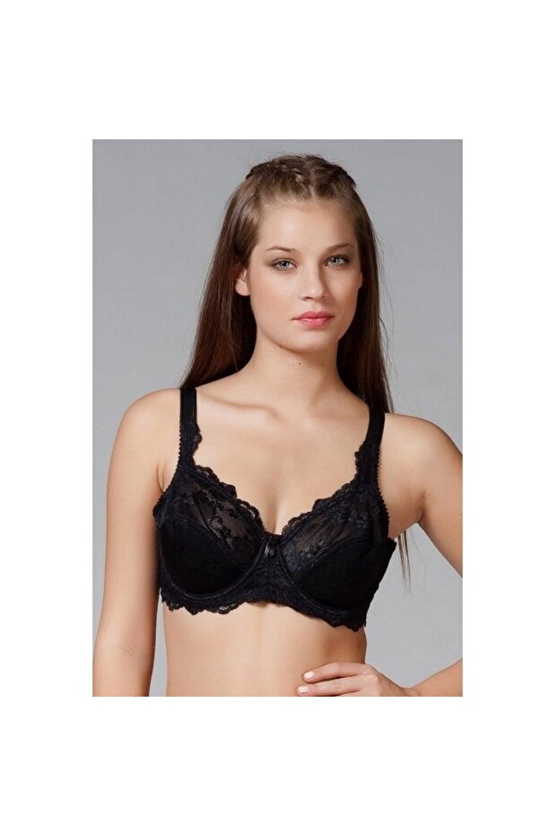 Kadın Siyah Dantelli Bralet Südyen - 1