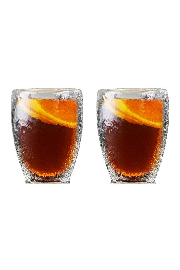 Çift Cidarlı Buzlu Kahve,Latte,Çay Bardağı Seti -300 ML Cam Kupa Seti 2 Adet 2221 - 1