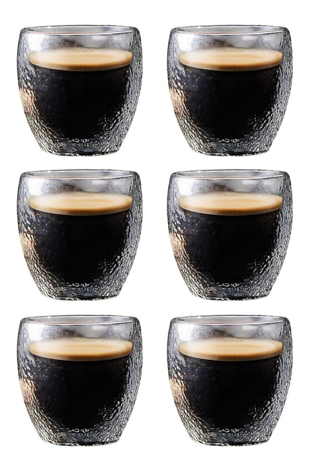 Çift Cidarlı Buzlu Kahve,Latte,Çay Bardağı Seti -250 ML Cam Kupa Seti 6 Adet 2220 - 1