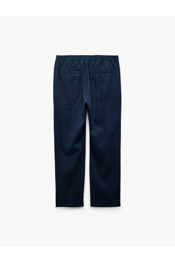 Cep Detaylı Regular Fit Beli Bağcıklı Yazlık Pantolon - 4