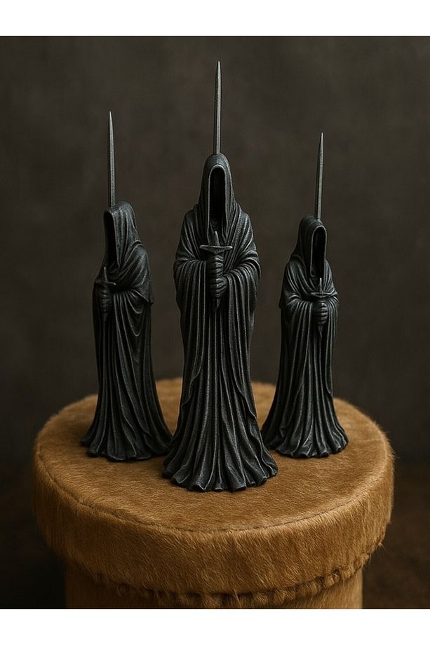3’lü Siyah Nazgûl Figürü – Gotik Dekoratif Koleksiyon 3d Biblo/figür Seti - 1