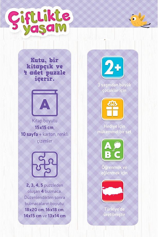 Çiftlikte Yaşam 2, 3, 4, 5 Parçalı Puzzle (Puzzle + Kalın Karton Kitap) - 3