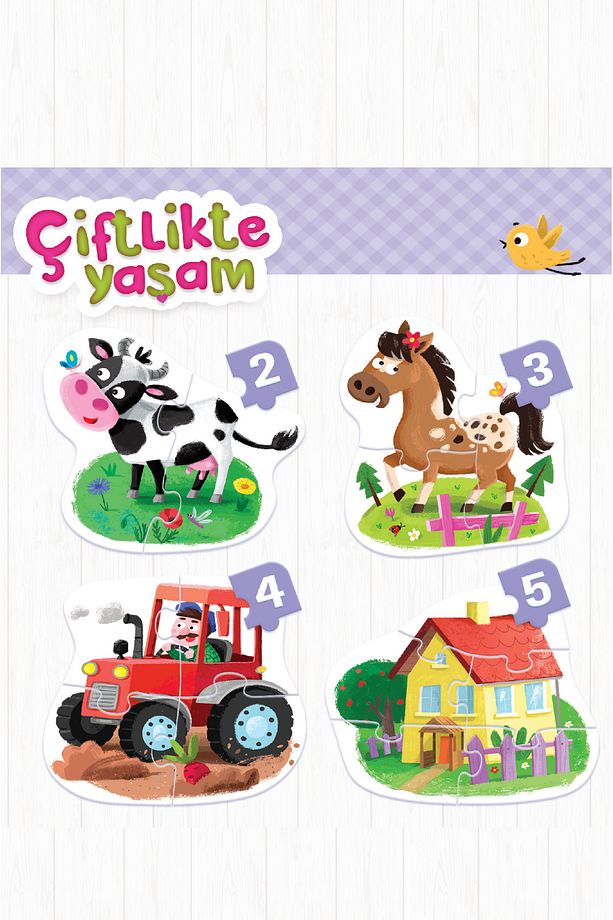 Çiftlikte Yaşam 2, 3, 4, 5 Parçalı Puzzle (Puzzle + Kalın Karton Kitap) - 2