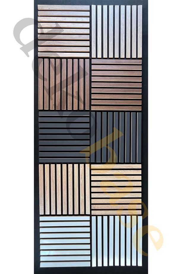 Antrasit 40x40cm Yeni Nesil Akustik Ahşap Duvar Paneli - 6