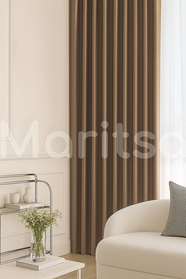 Blackout Series Blackout Light Proof Camel No Pleats (1X1) Single Wing Sunshade Background Curtain