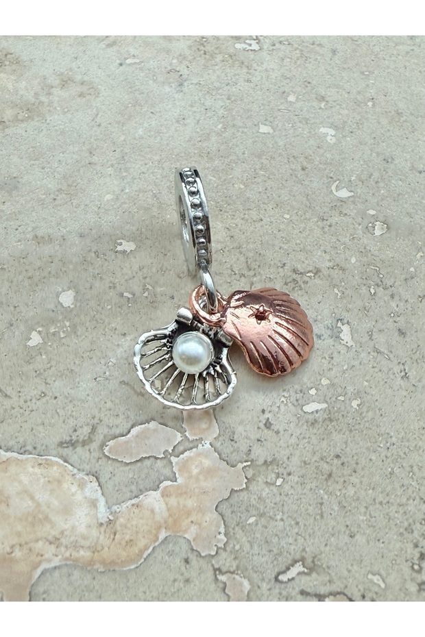 Pearl Oyster Steel Charm with Hanging Steel Bracelet with Interchangeable Charm (Charm Only)
