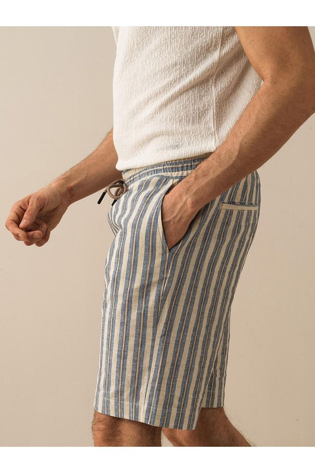 Erkek Lacivert Regular Fit Keten Şort - 3