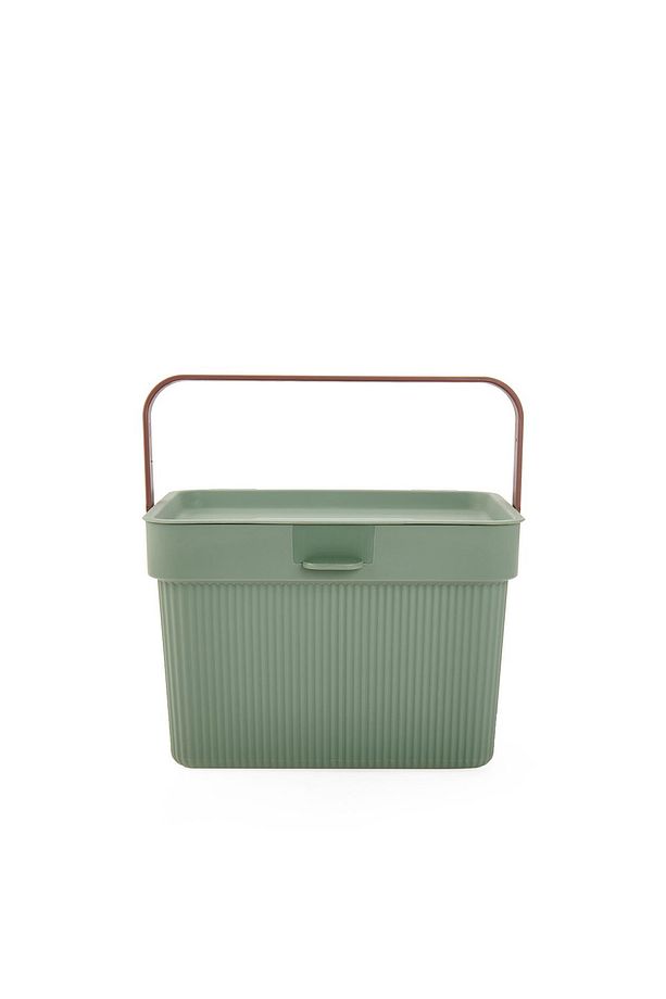Homing Soft Yeşil Çok Amaçlı Kulplu Kapaklı Deterjan Saklama Kutusu Organizer 6lt - 4