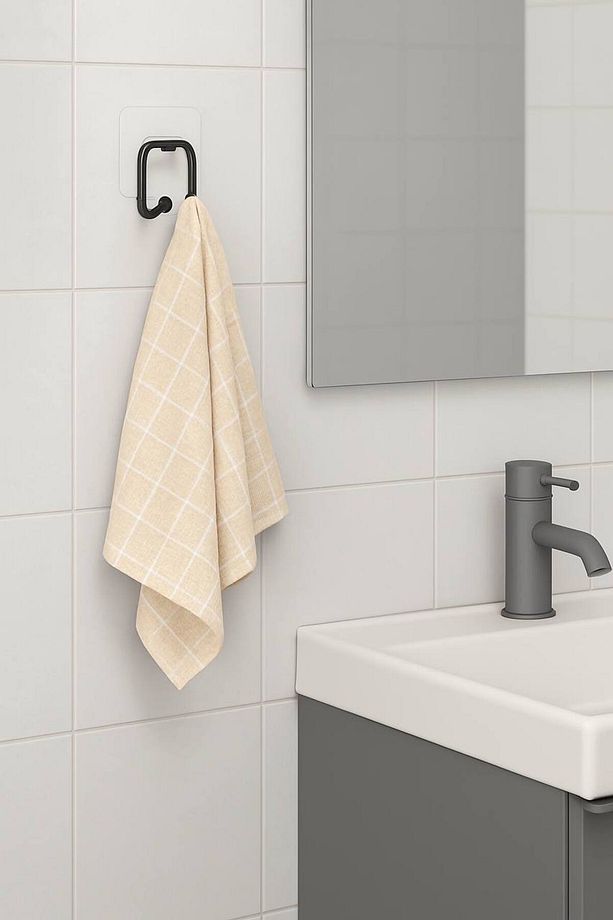 4 Adet Yapışkanlı Çift Kancalı Banyo Mutfak Askısı Metal Askılık Duvar Askı Organizer - 5