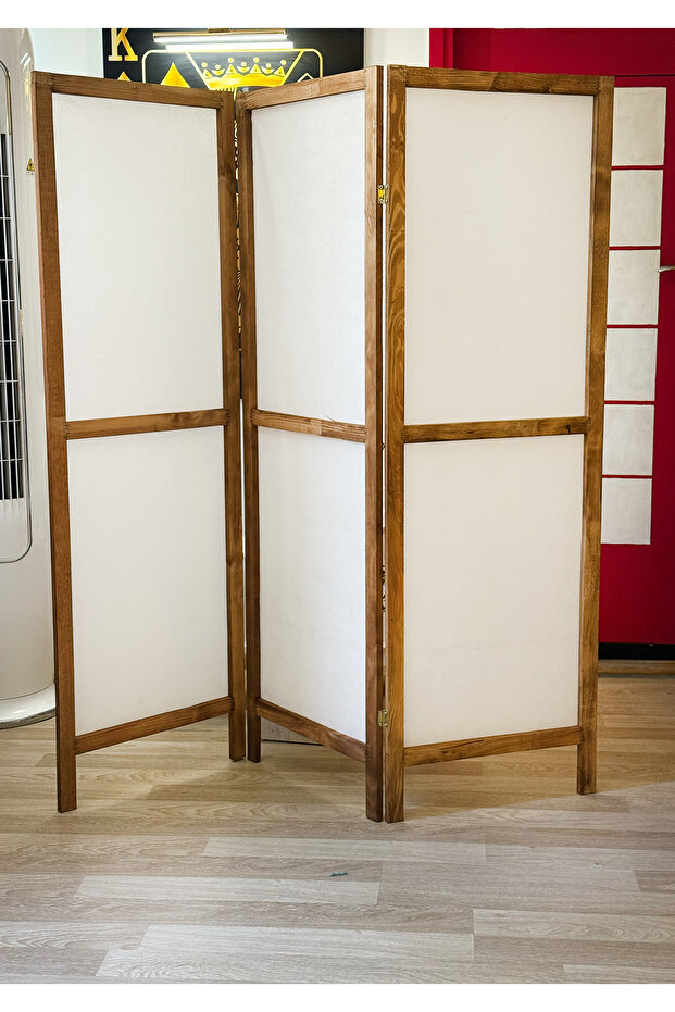 Ahşap Paravan Panel Kumaş Seperatör Paravan 6006 - 1