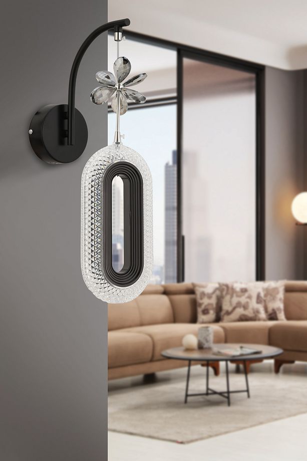 İstanbul Avize Aplik Led Alfa Tekli Siyah Aplik - 1