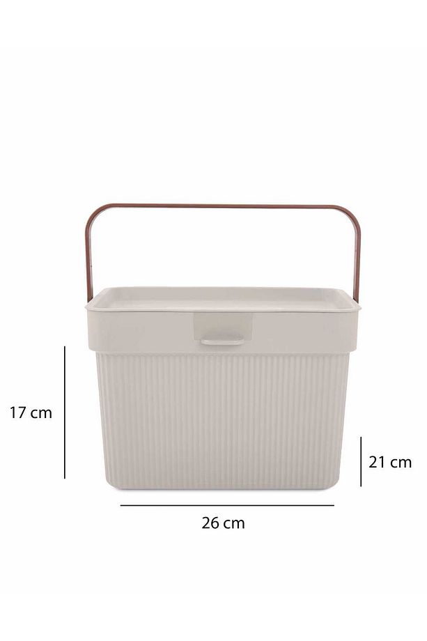 Homing Krem Çok Amaçlı Kulplu Kapaklı Deterjan Saklama Kutusu Organizer 6lt - 5