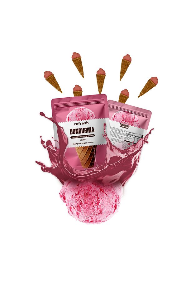 Freeze Dry Çilekli Dondurma - Dondurularak Kurutulmuş Dondurma - 30GR - 1