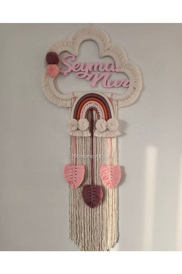 Makrome Bulut Bebek Kapı Süsü - 6