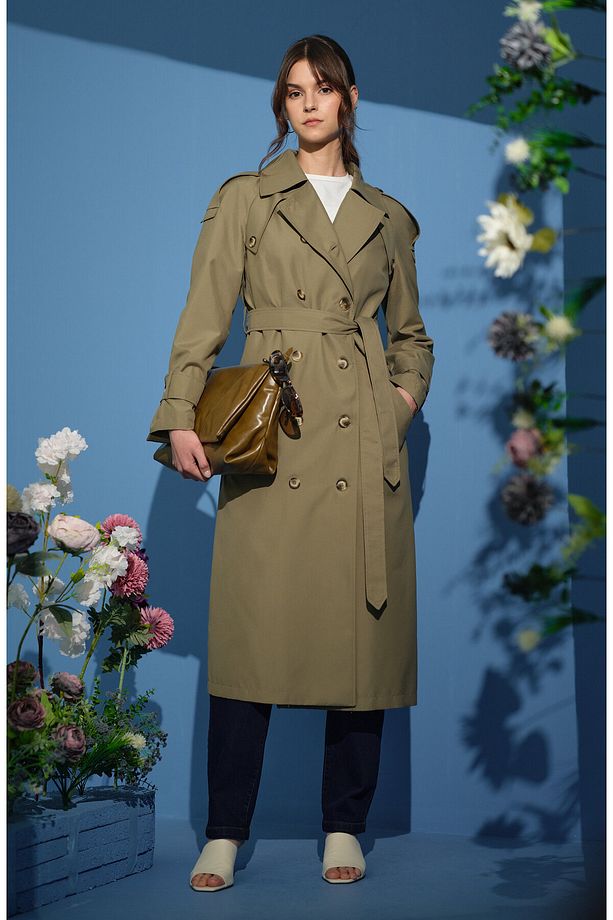 Oversize Haki Trençkot - 3