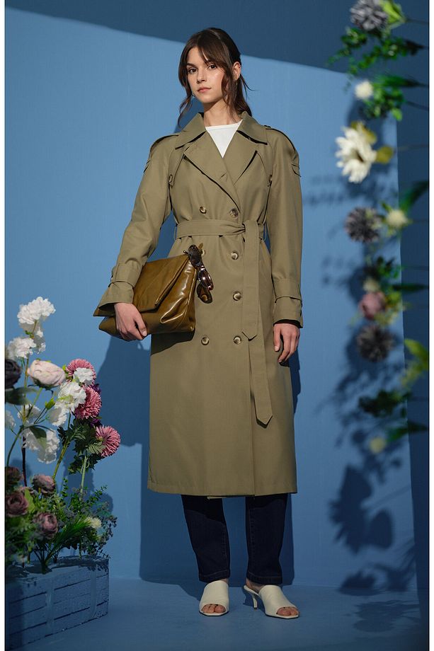 Oversize Haki Trençkot - 4