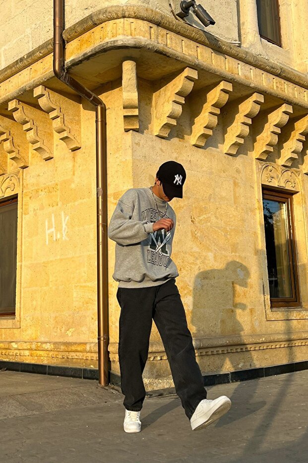 Basic Antrasit Baggy Jean - 6