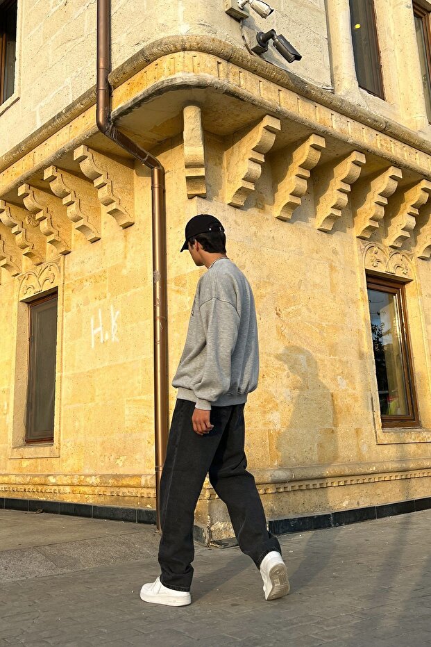 Basic Antrasit Baggy Jean - 7